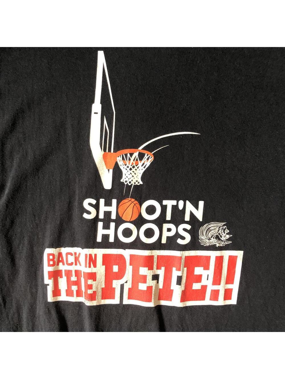Gildan Heavy Cotton Black Shoot'n Hoops Back in the Pete!! Graphic T-Shirt, L